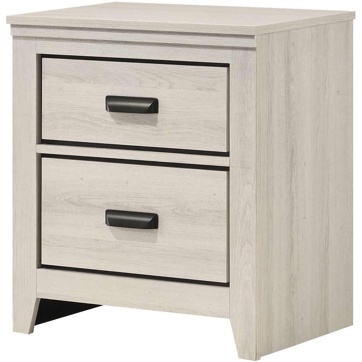 Crown Mark Carter B6810-2 Nightstand - White IMAGE 1